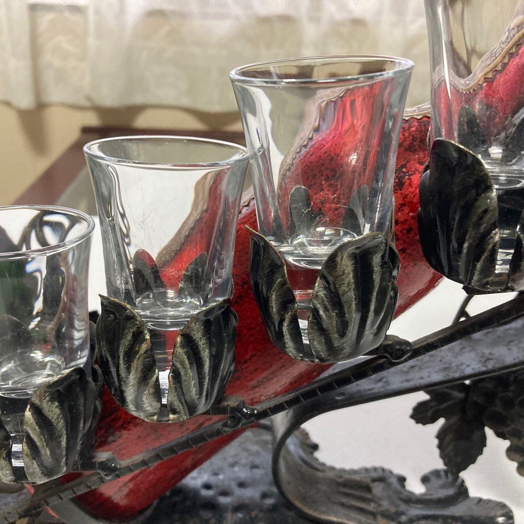 イタリア製 ワインホルダー スタンド ラック 葡萄柄 置物 オブジェ レトロ