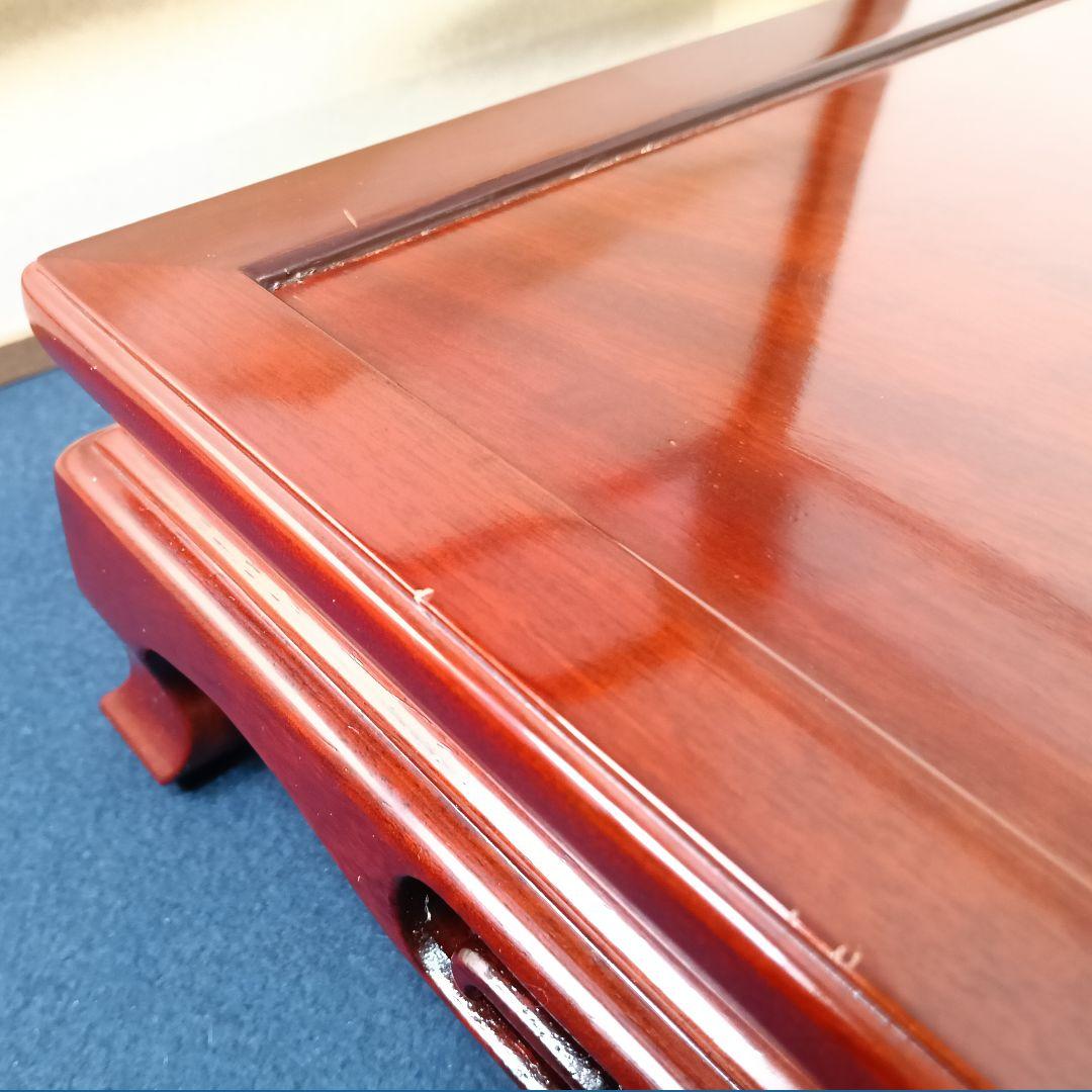 AO32 カリモク 花梨 カリン 平卓 花台 香炉台 盆栽台 飾台 透し彫り