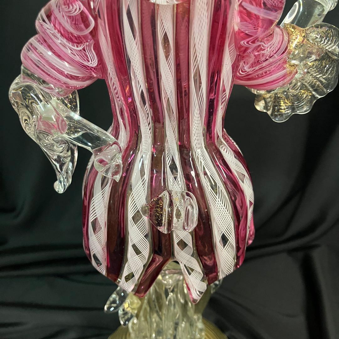 【匿名配送/希少】ベネチアングラス/ムラーノ/金彩/大型フィギュリン/工芸品