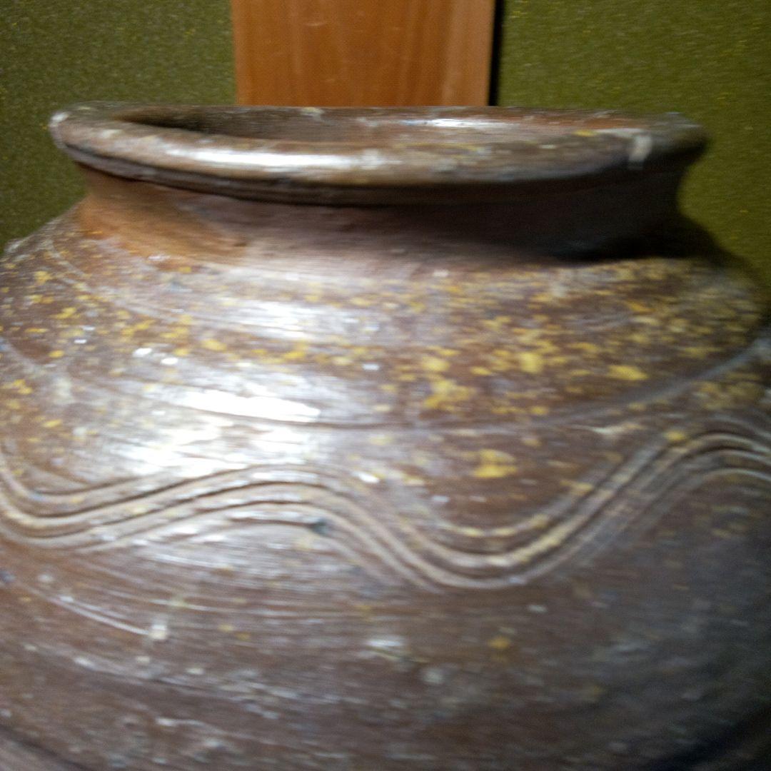 古備前室町時代波状紋茶壺