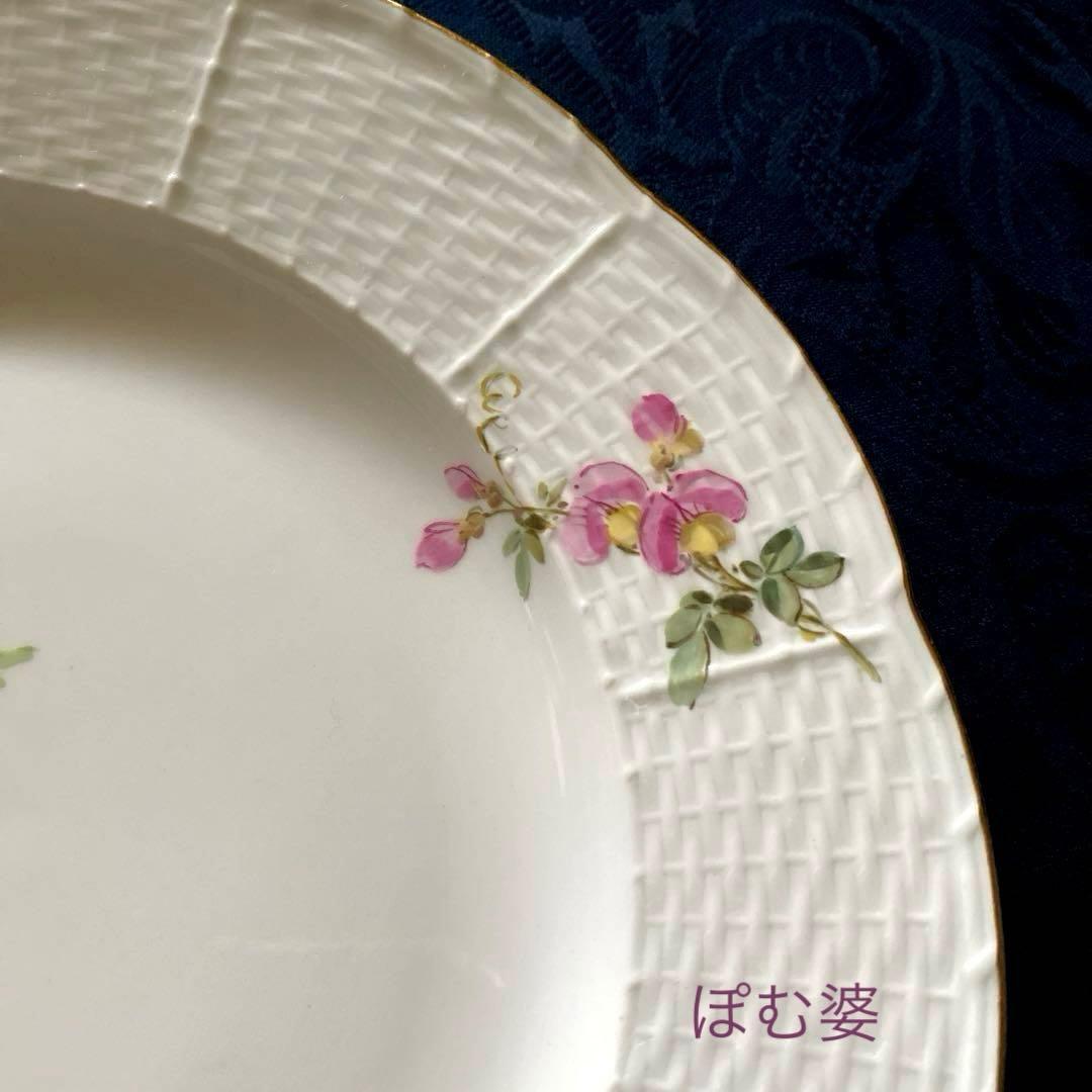 【古マイセン】印象主義 自然主義 ③／皿 プレート「花と蝶」