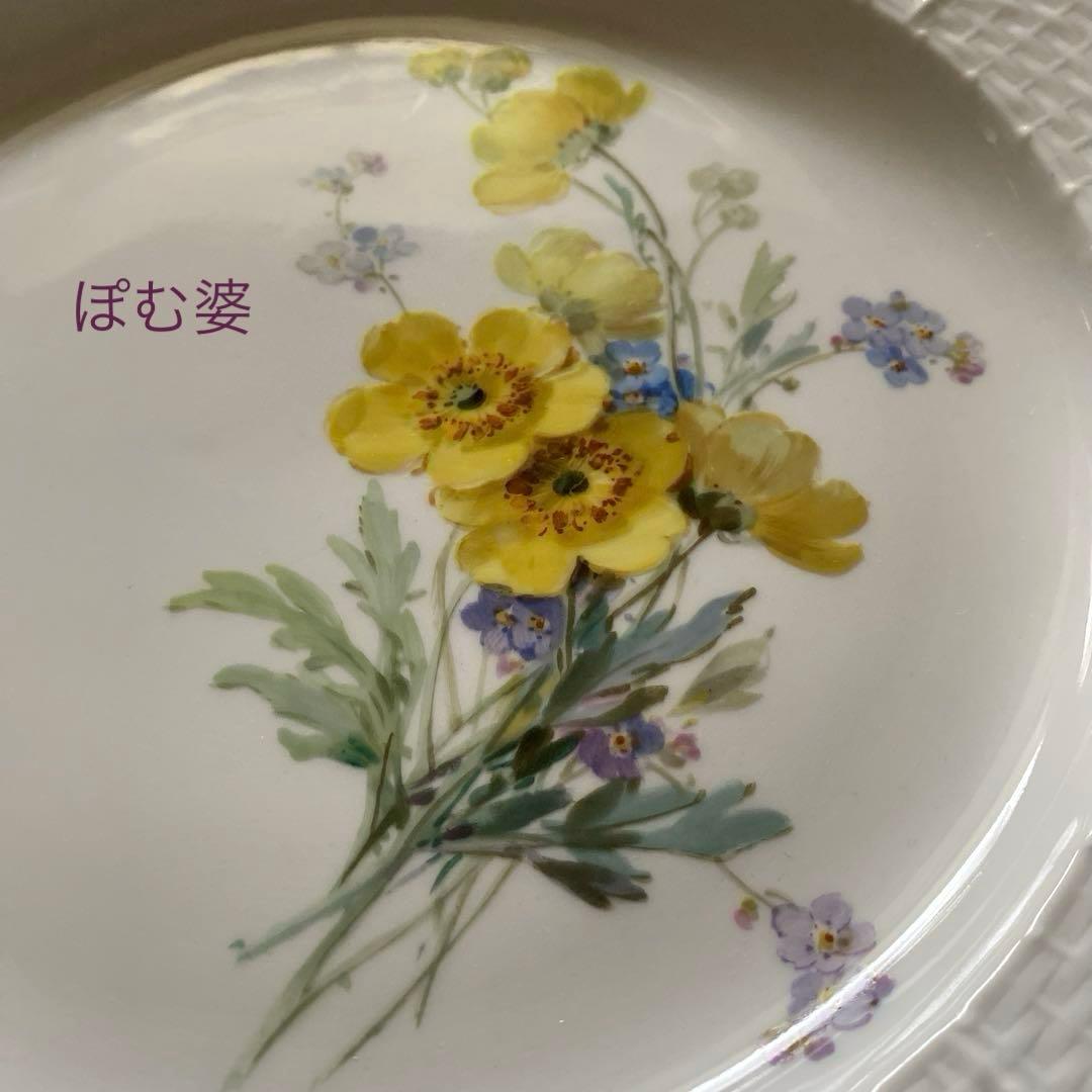 【古マイセン】印象主義 自然主義 ③／皿 プレート「花と蝶」