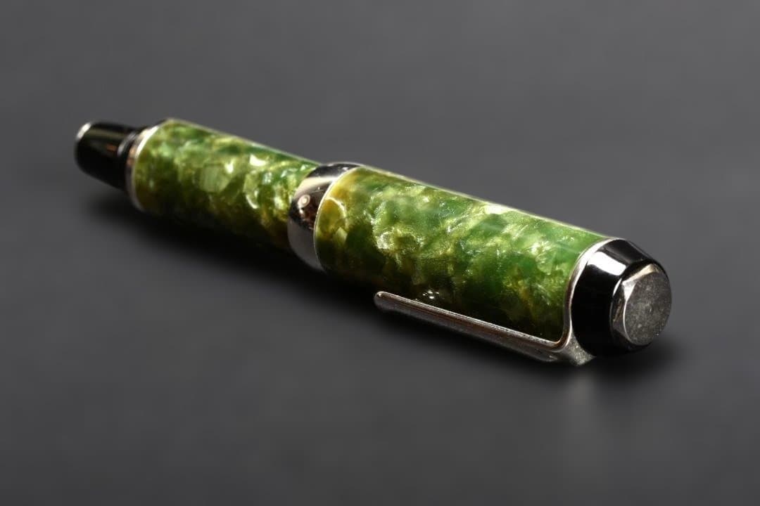 IRIDIUM POINT GERMANY 万年筆 グリーンマーブル 金属トリム