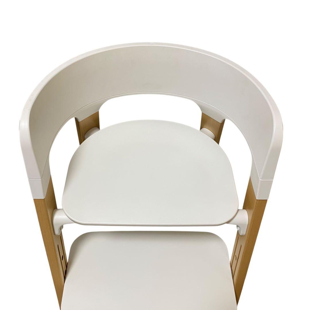 【良品】STOKKE ステップスチェア ホワイト/ナチュラル