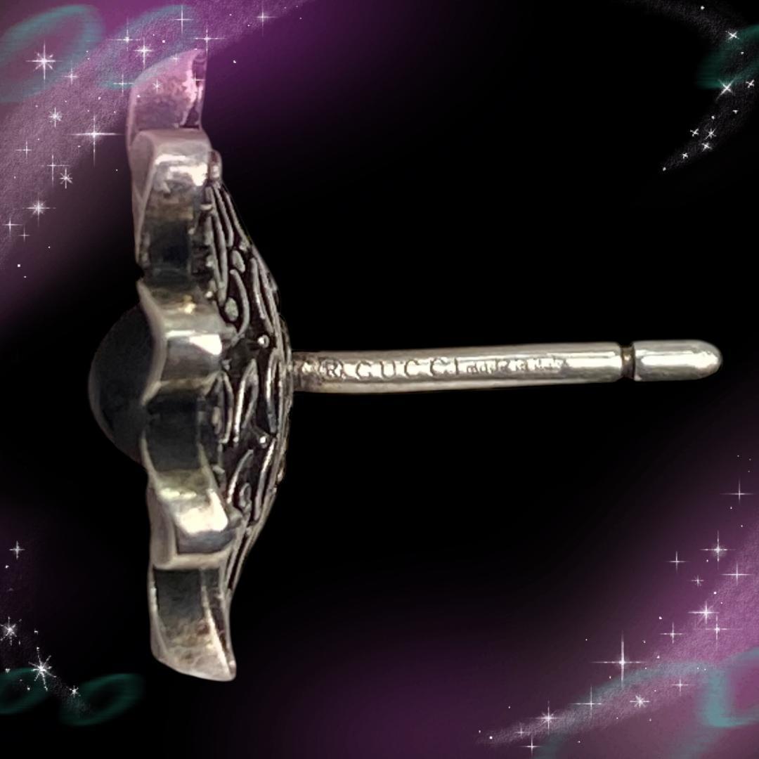 《美品》 グッチ　ピアス片耳　フラワー　カラーストーン　SV925　保存袋付き