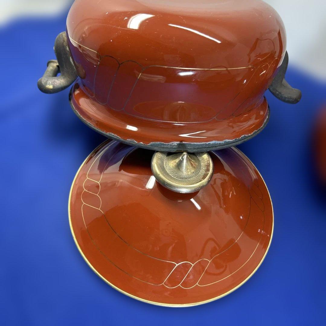 赤いセラミック鍋セット 2鍋1ケトル ヴィンテージの鍋