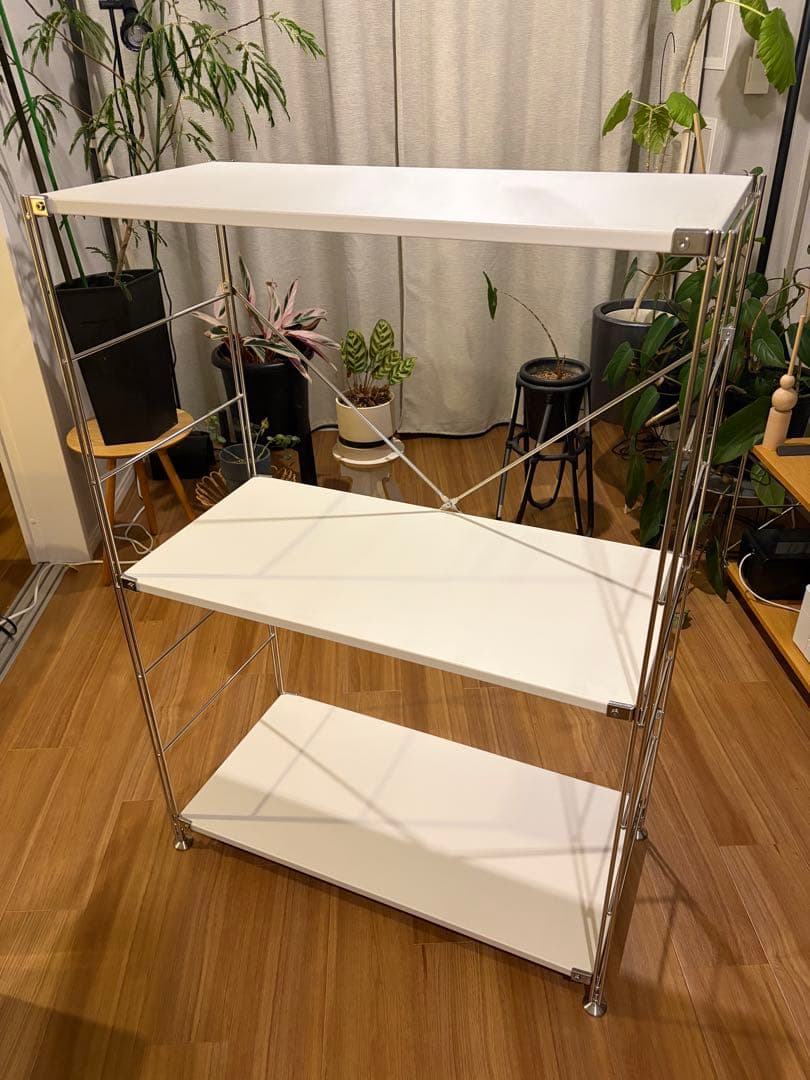 無印良品 ステンレス ユニットシェルフ （マットホワイト） ワイド 中 3段