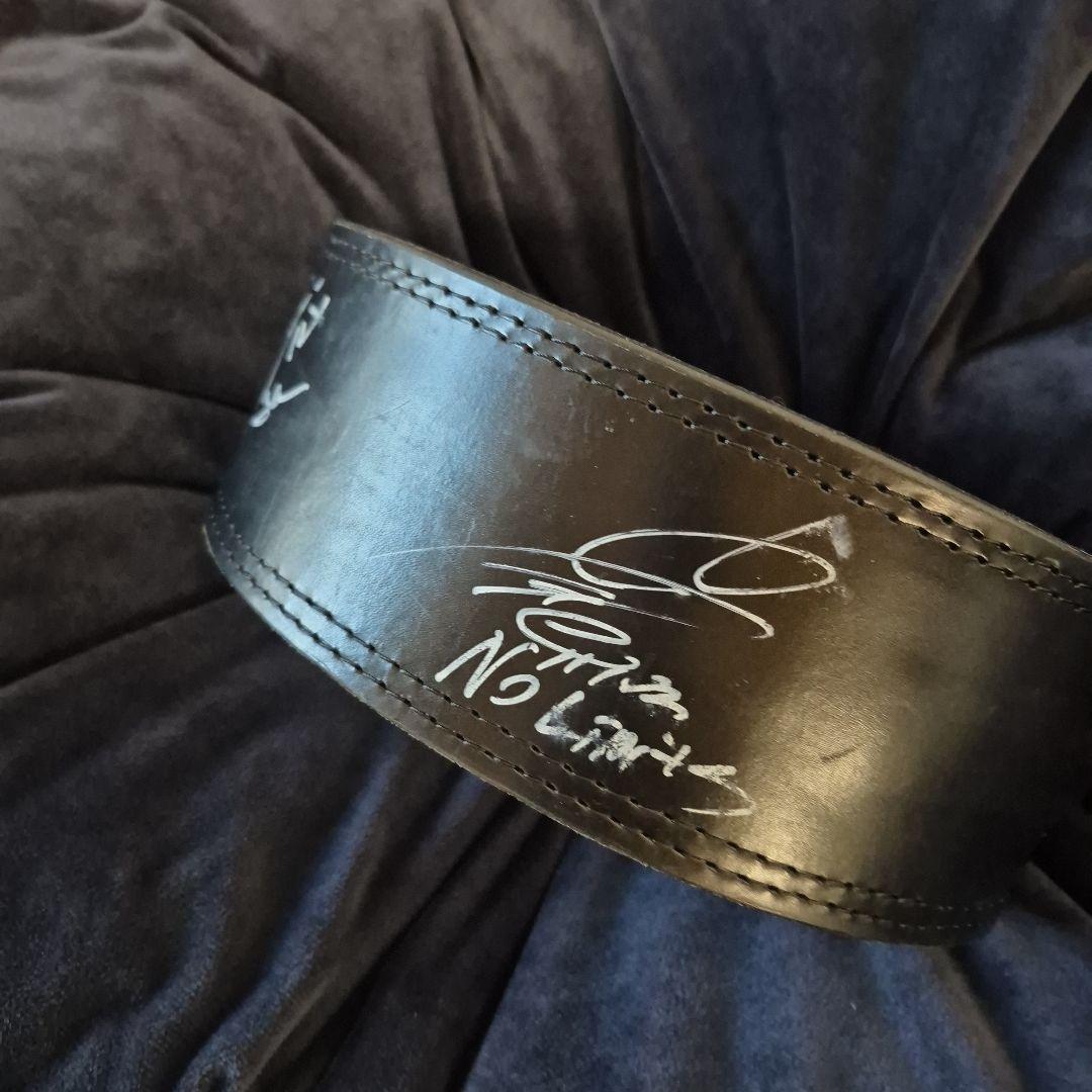 カチカラ　KACHIKARAサイン入りレザートレーニングパワーベルト　サイズＬ