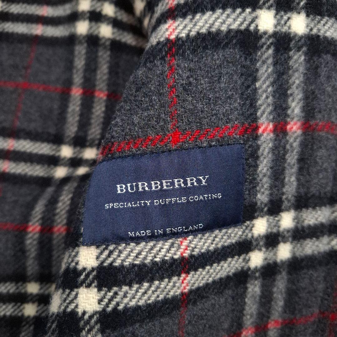 【人気】BURBERRY LONDON ダッフルコート チェック グレー L相当