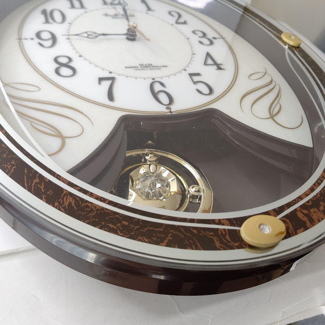 美品　リズム時計 掛け時計 電波 からくり 12曲収録 4MN508RH