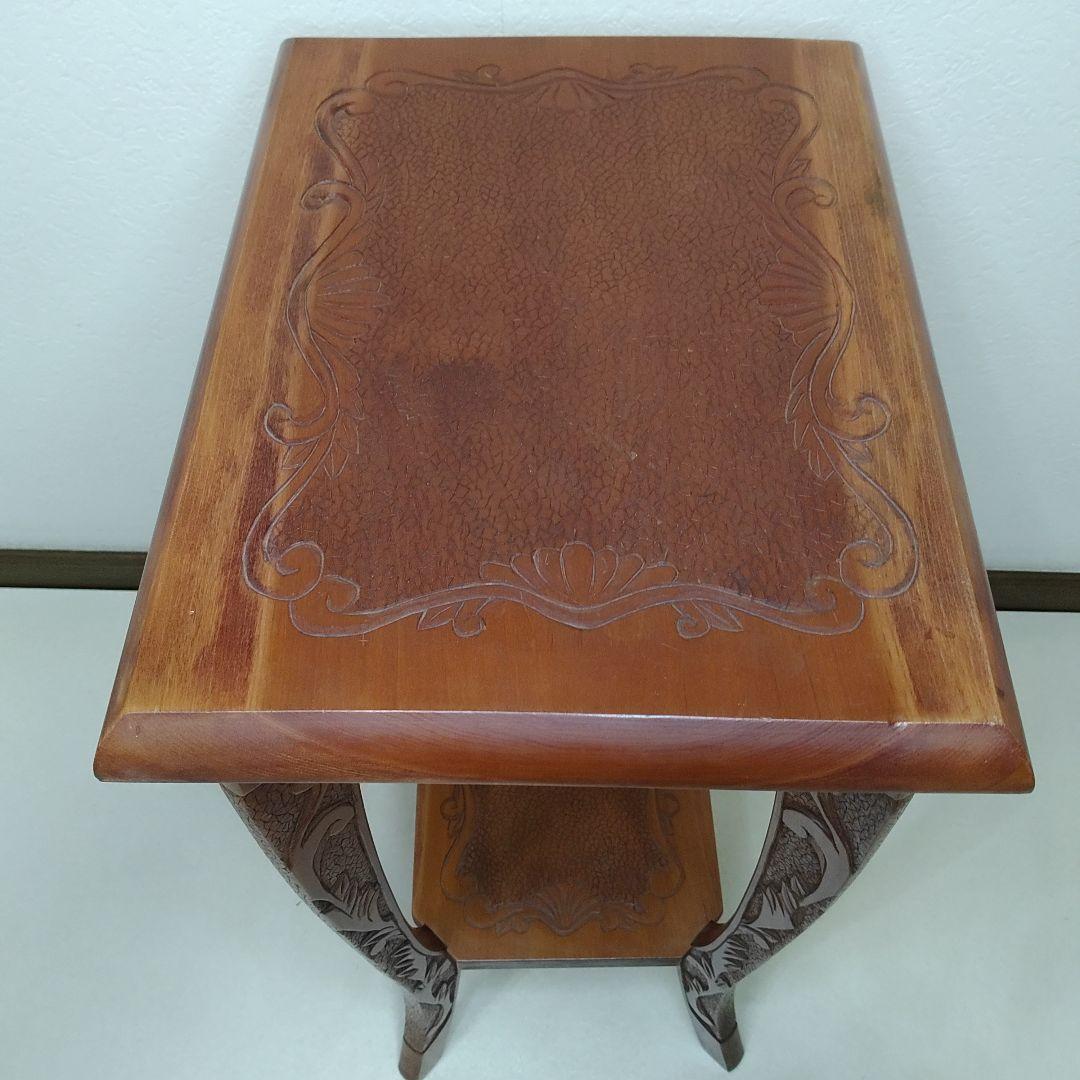 イギリス アンティーク サイドテーブル 飾り台 花台 家具 彫刻装飾