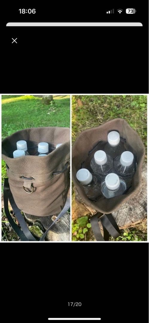 新品未使用 エゾ鹿革レザーバッグ ミニショルダーバッグ ROKUBO 一生モノ