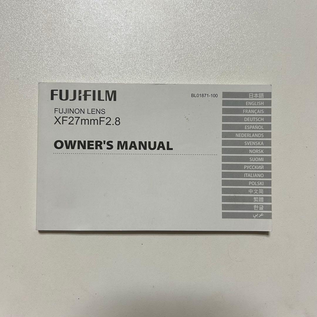 【シルバー】FUJIFILM FUJINON XF 27mm F2.8 レンズ