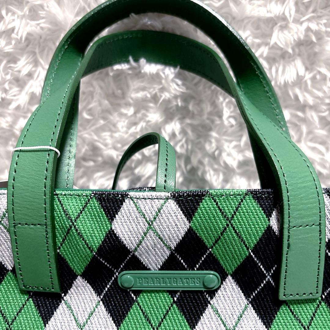 【新品】パーリーゲイツ カートバッグ トートバッグ アーガイル柄 グリーン