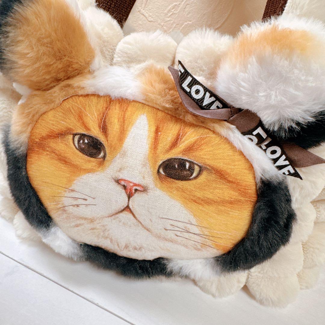ゆ*ら様 コヤンイサムチョン♡ぶさかわハチワレにゃんの三毛猫ファー着ぐるみトート