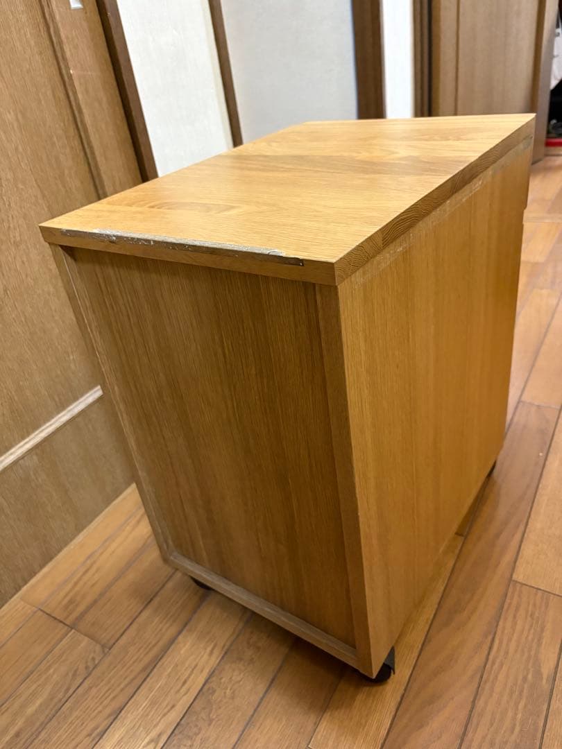 無印良品　木製デスクサイドキャビネット 袖机 2段引き出し