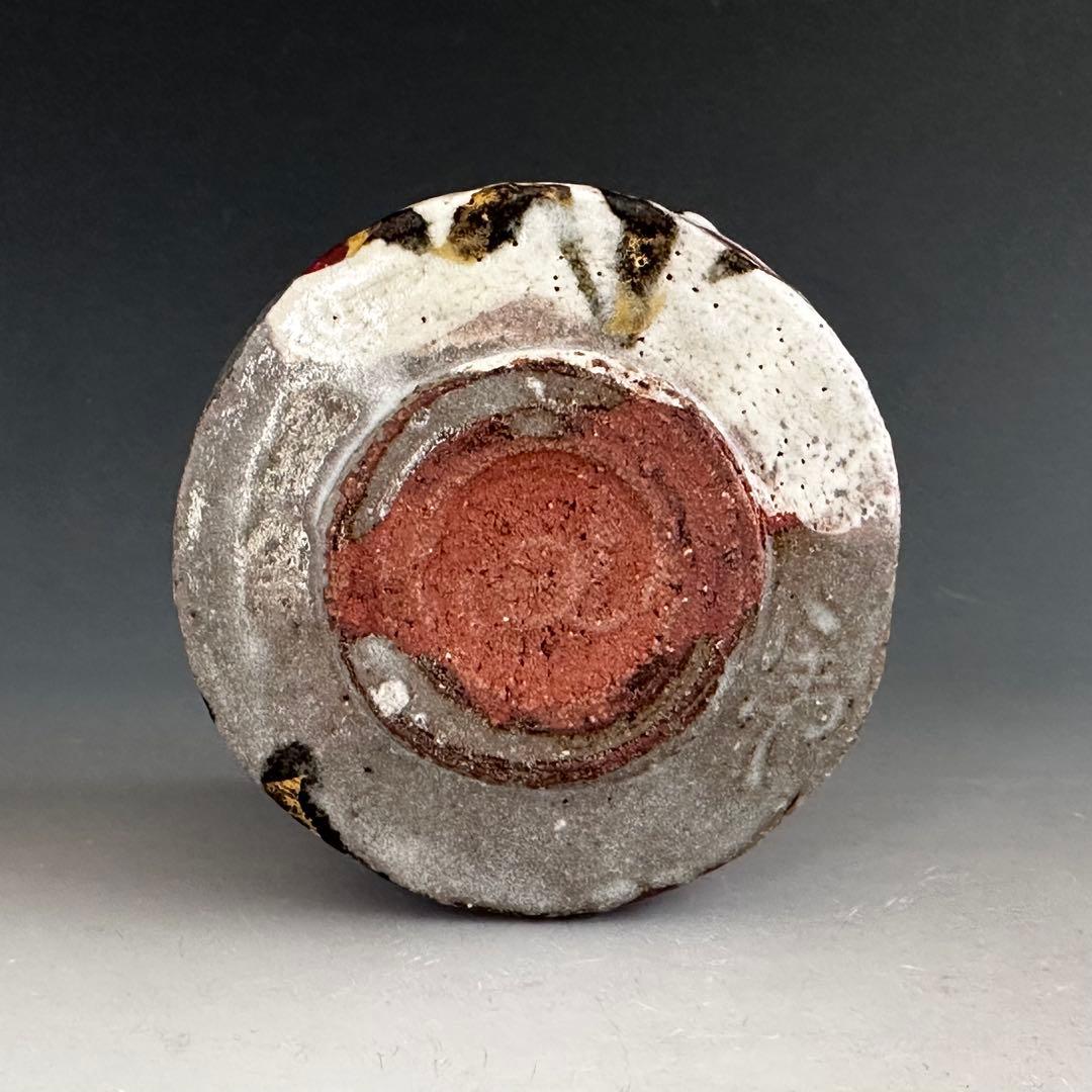 茶道具　紅白梅　茶碗　虎溪山　水月窯　荒川武夫　共箱　抹茶　多治見　陶芸　春