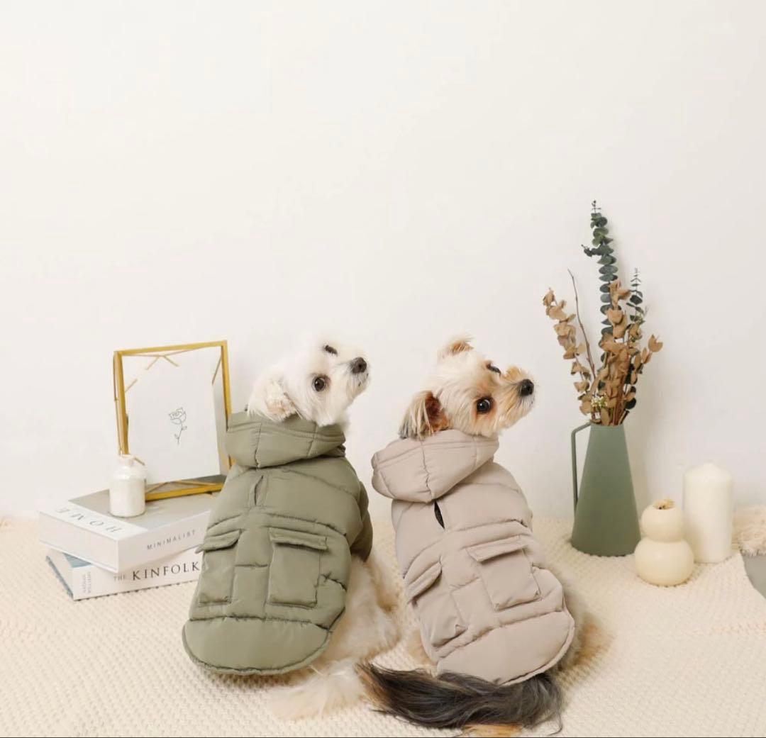 moncheri フード付きダウンジャケット カーキ DMサイズ