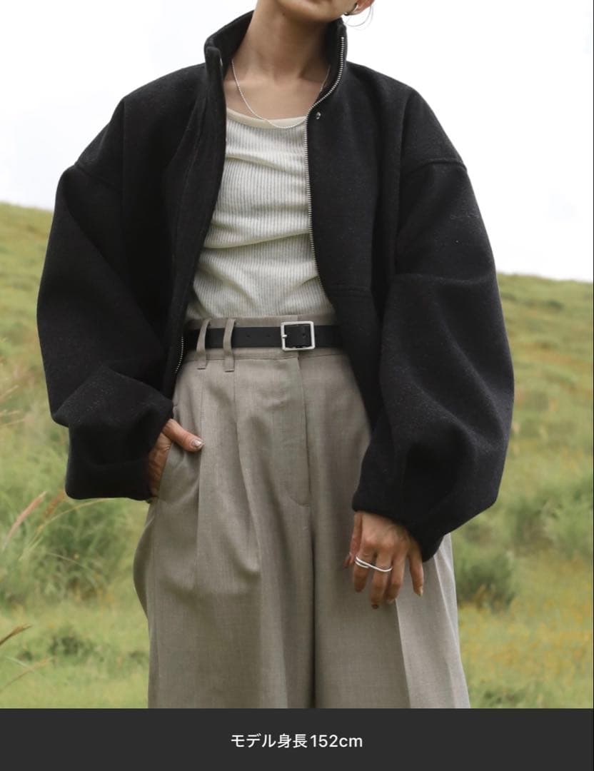 Reurie ダブルジップショートウールコート