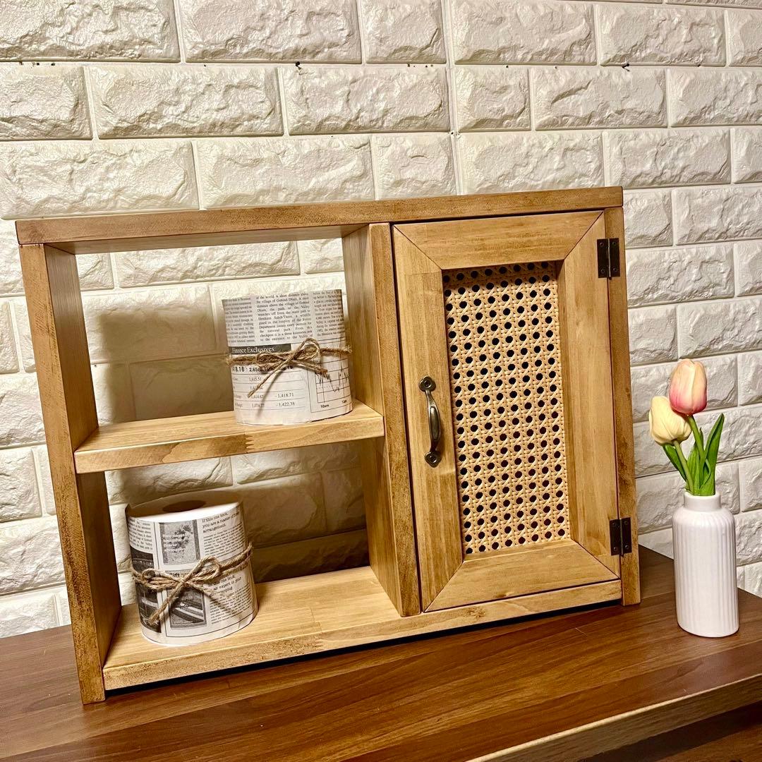 【新商品発売】リビングラック トイレ収納 キッチン収納ラタン製 籐製 かごめ編み