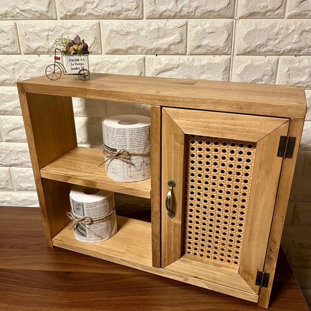 【新商品発売】リビングラック トイレ収納 キッチン収納ラタン製 籐製 かごめ編み