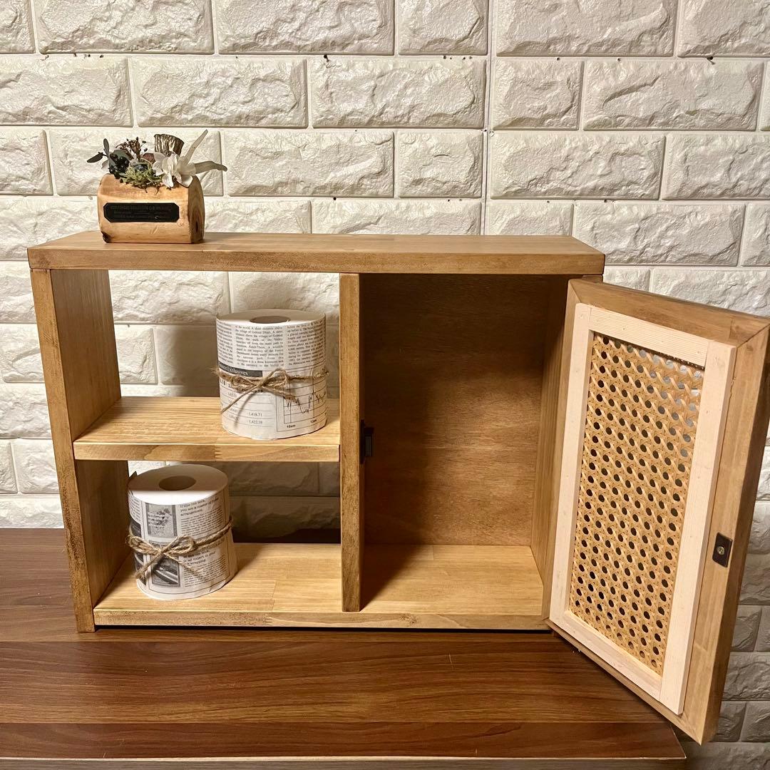 【新商品発売】リビングラック トイレ収納 キッチン収納ラタン製 籐製 かごめ編み