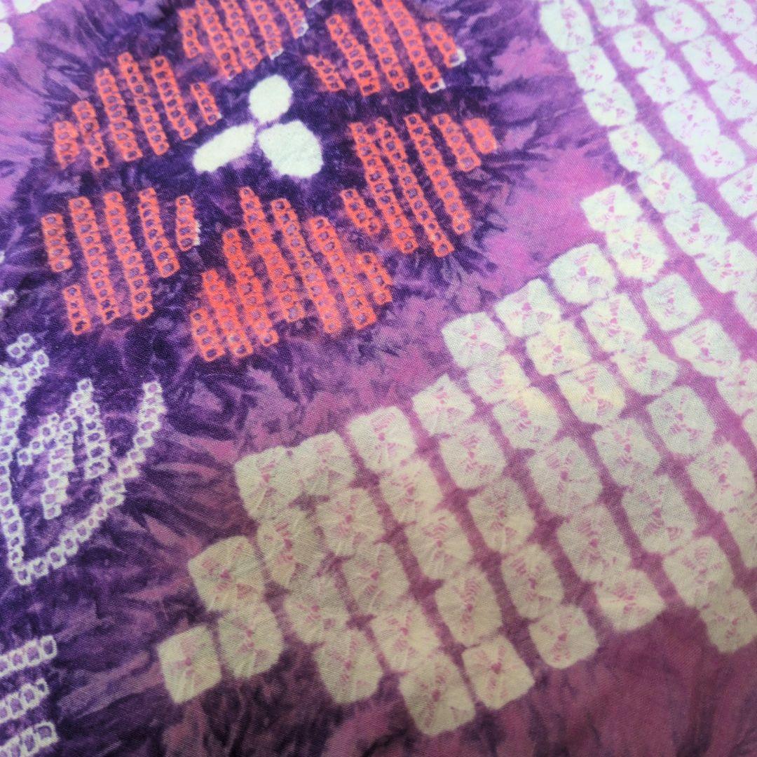 レアカラー　パープル系　有松鳴海絞り　浴衣　一着分のほどき