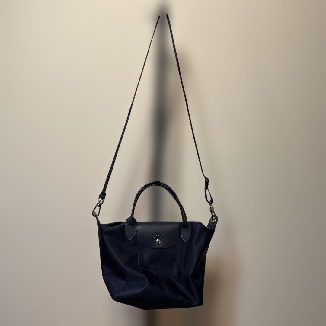 Longchamp ルプリアージュ ネイビー M 2ウェイショルダーバッグ