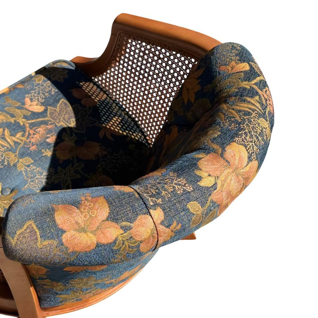 KZ030 【廃盤】三越ブルージュ　カントリーハウス　ラタン　籐　1Pソファ