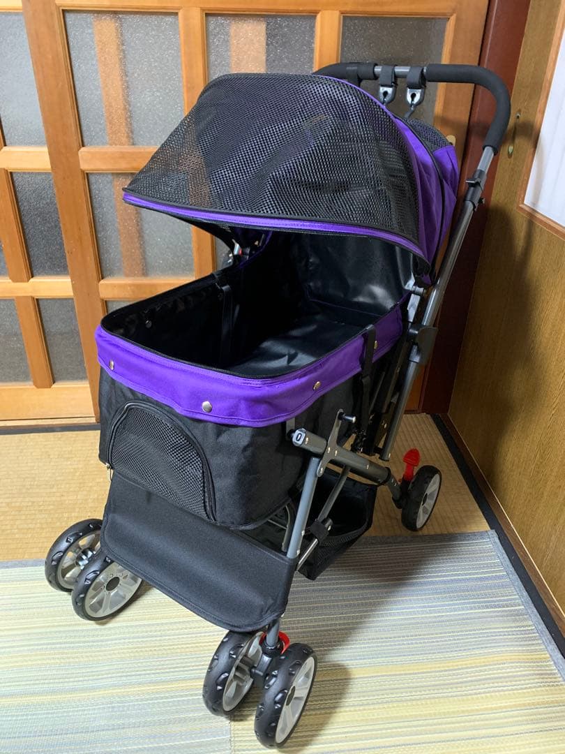 小型犬多頭OK‼︎耐荷重20kg‼︎対面型も出来る広々ワンタッチ折り畳みペットカート