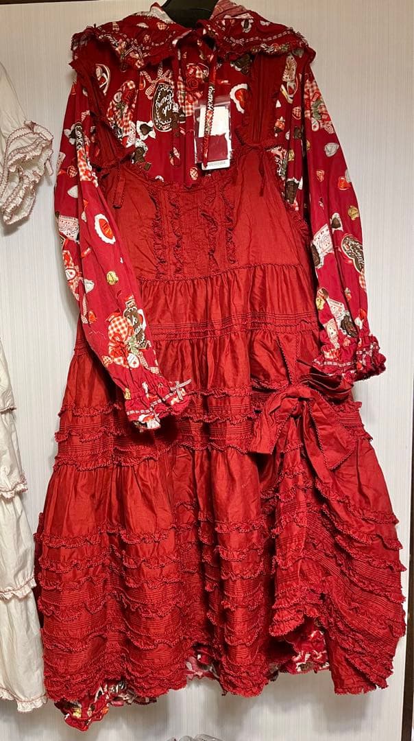 タグ付き新品未使用　ピンクハウス　たくし上げリボン付きローンタブリエ