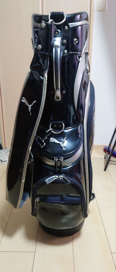 ※かーぴん PUMA キャディバッグ 黒 シルバー