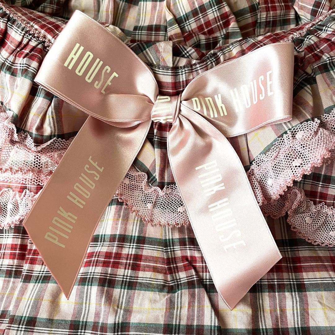 ピンクハウス × aoki misako コラボ チェックフードブラウス