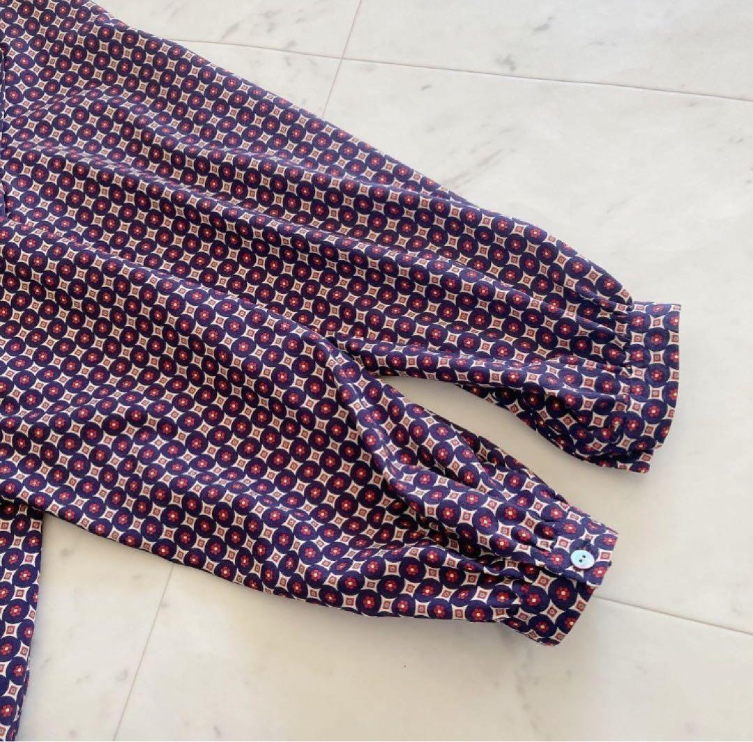 極美品　トゥモローランド　コモンフラワープリント　スタンドカラーブラウス