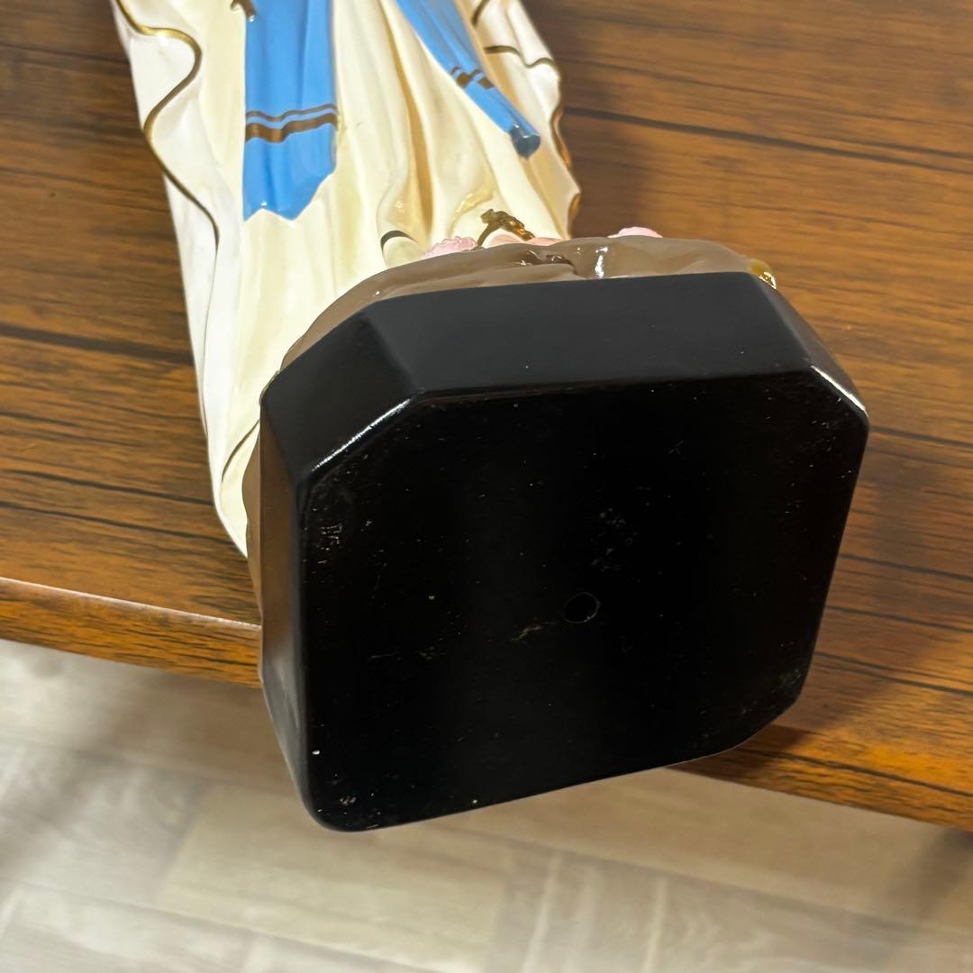 【未使用】マリア像　高さ５2cm 彫刻　ルルドの聖母像　置物　キリスト教