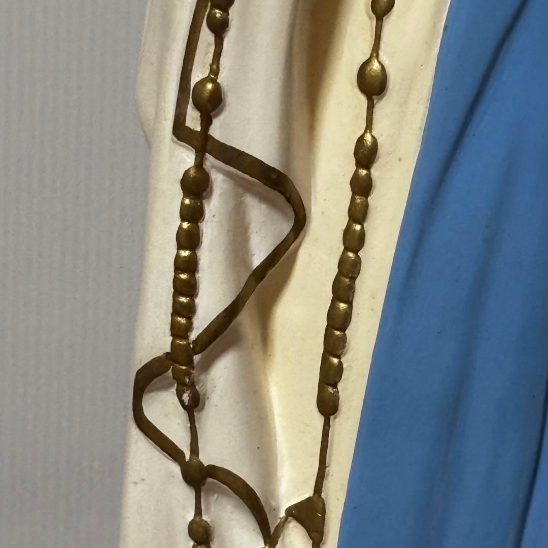 【未使用】マリア像　高さ５2cm 彫刻　ルルドの聖母像　置物　キリスト教
