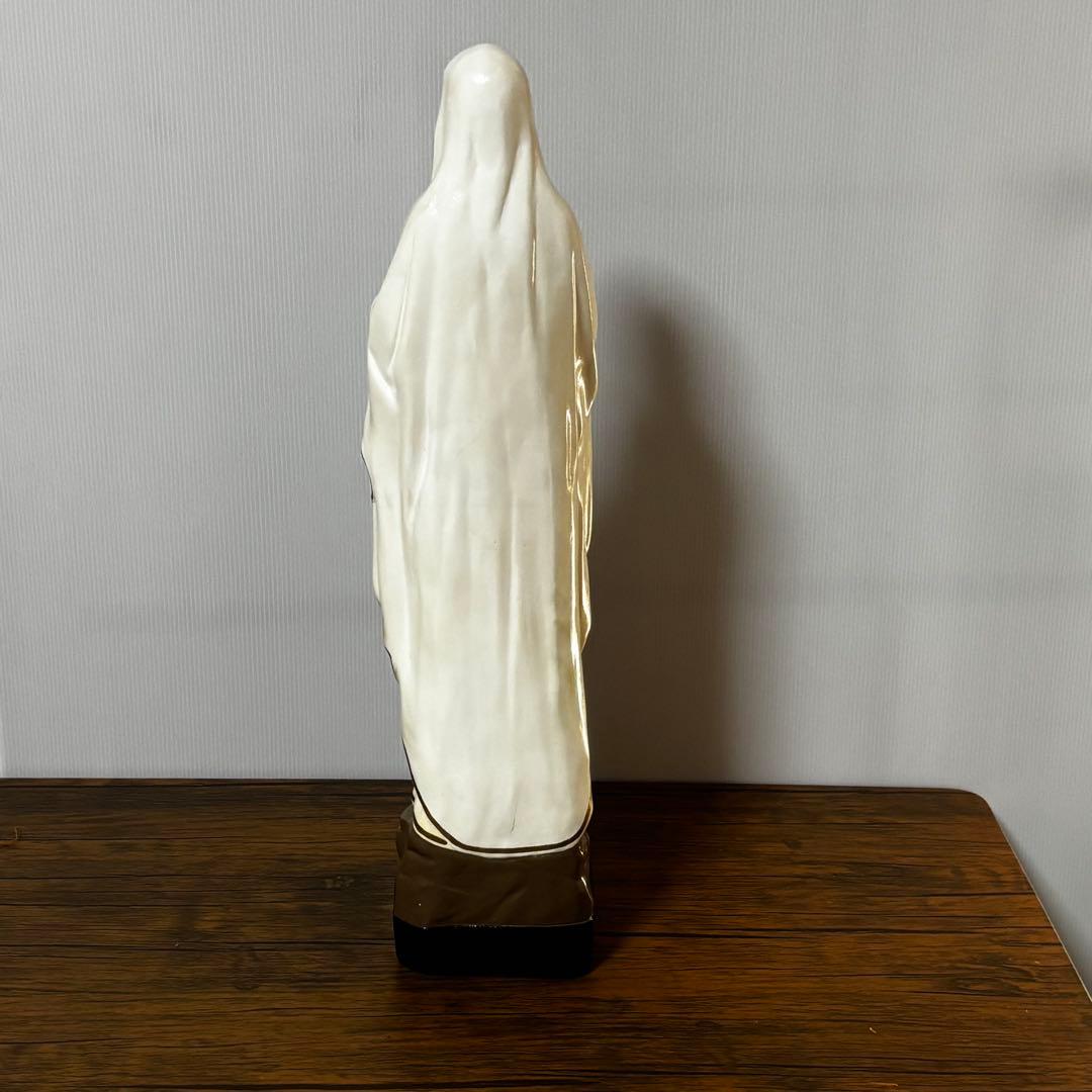 【未使用】マリア像　高さ５2cm 彫刻　ルルドの聖母像　置物　キリスト教