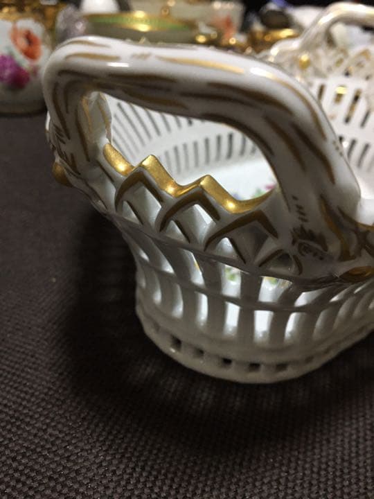 KPM パニエ　アンティーク　アフタヌーンティー　ハンドペイント