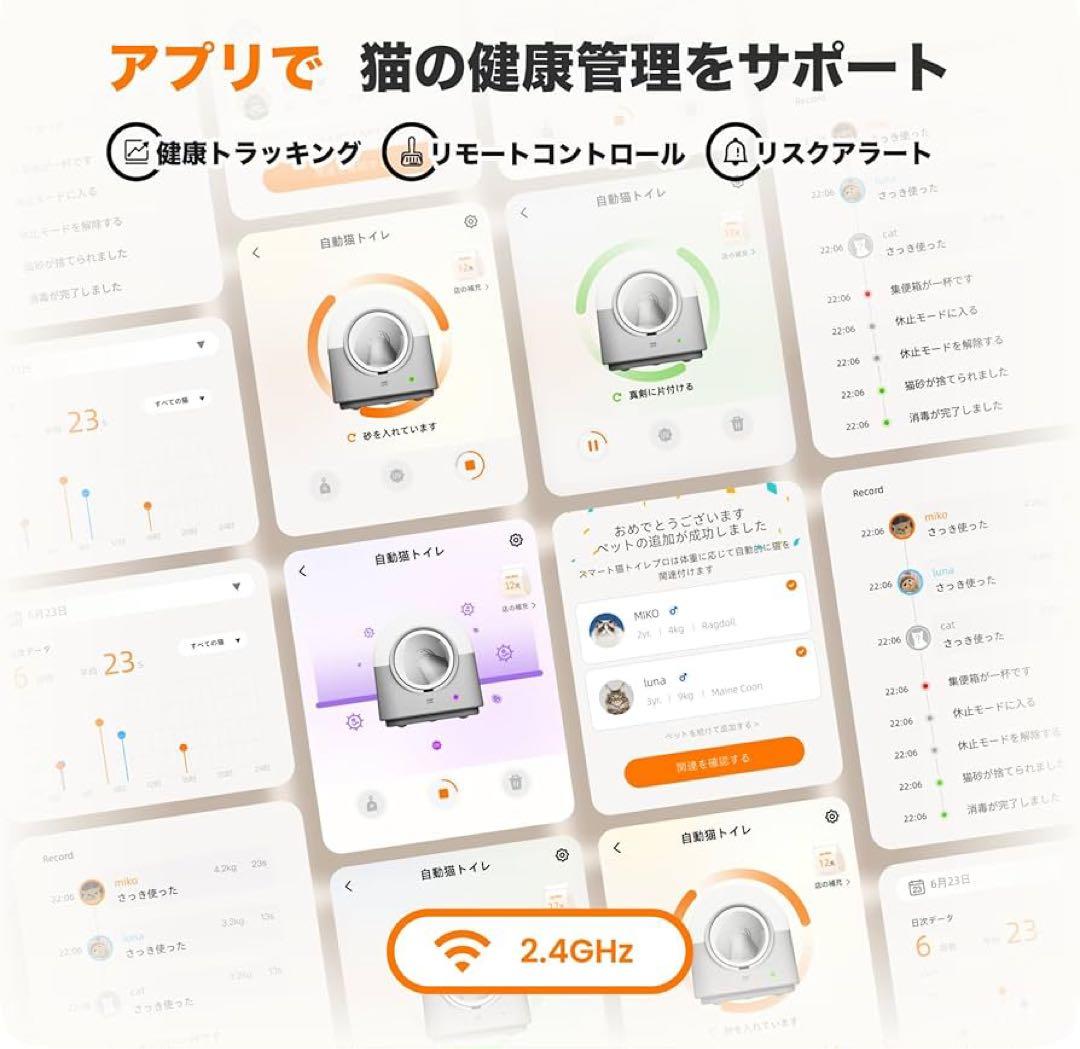 【HHOLOVE】猫自動トイレ 全自動猫トイレ AI搭載センサー PIR検知