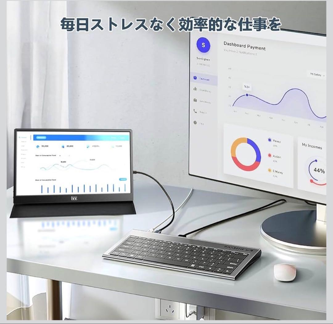 【4K高精細】IVV 13.3インチ モバイルモニタ VESA規格75×75対応