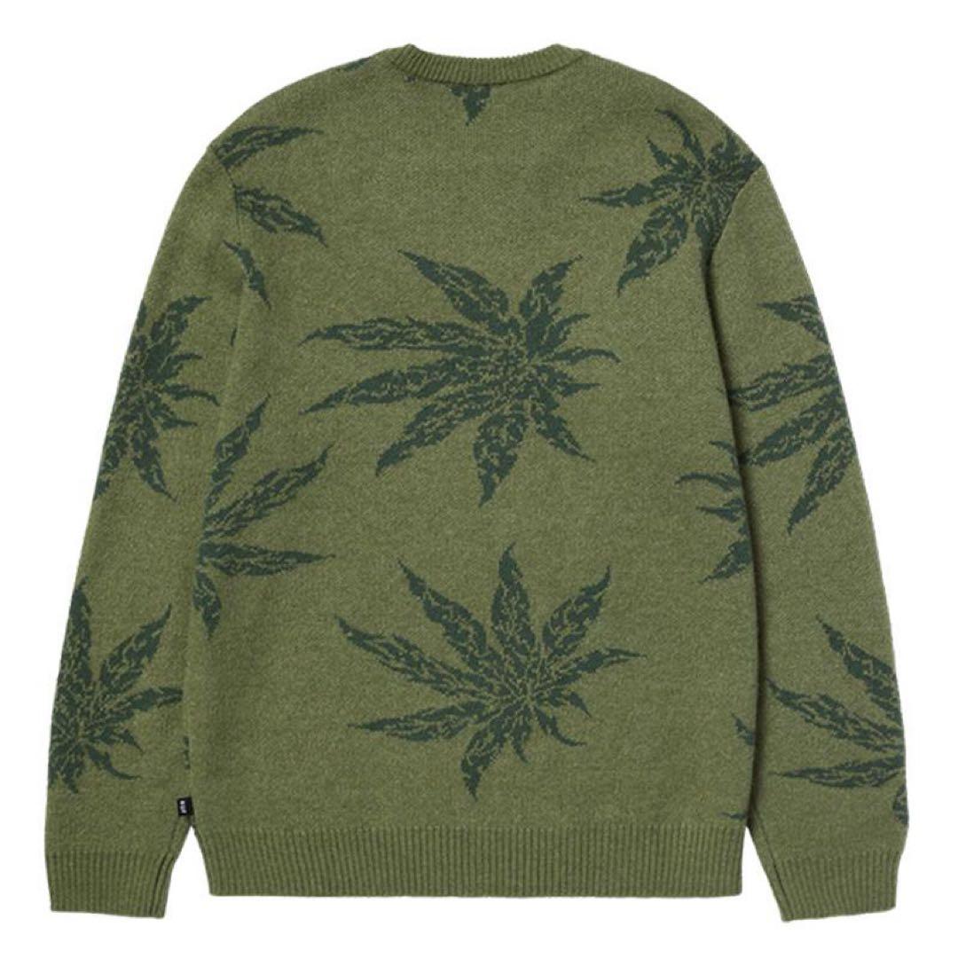 HUF オリーブグリーン マリファナ柄　ニット 即完モデル