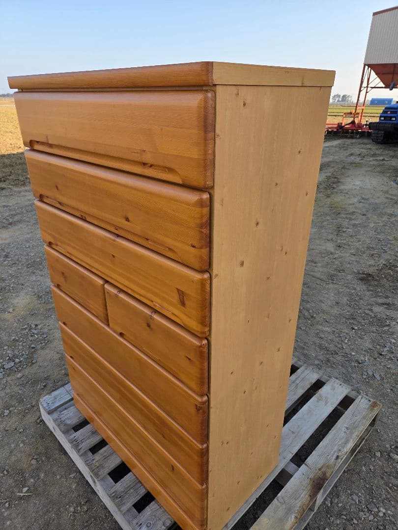 ナチュラルウッド 8段チェスト　北海道道央限定配送or引取
