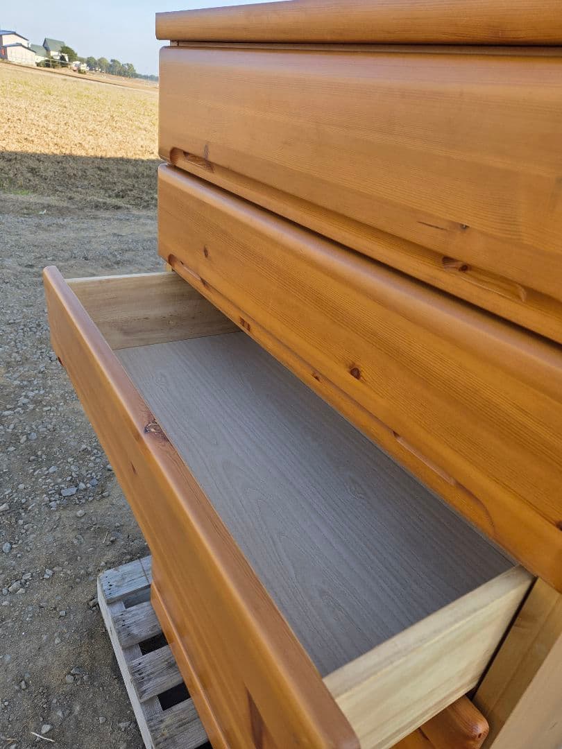 ナチュラルウッド 8段チェスト　北海道道央限定配送or引取