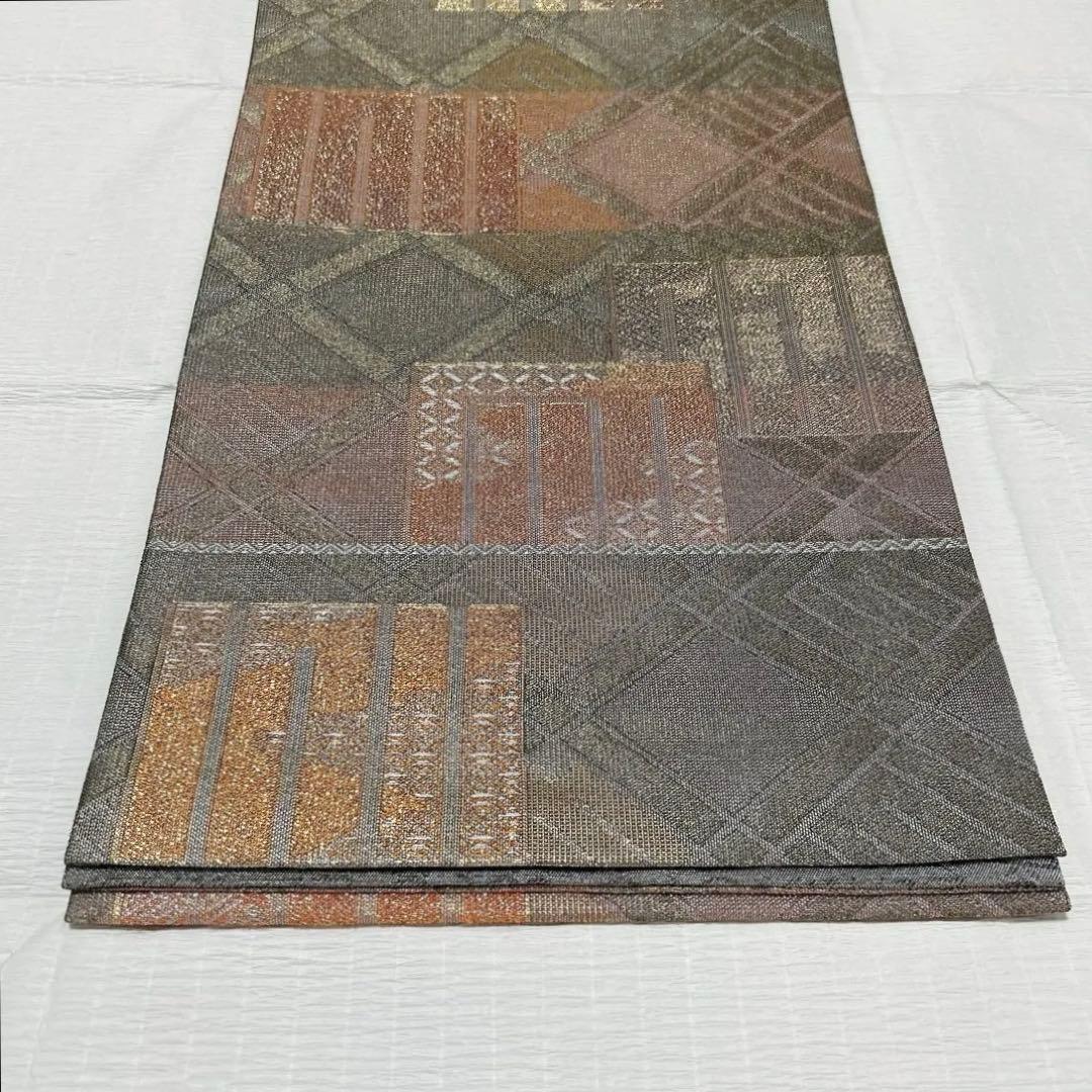 誉田屋源兵衛　袋帯　西陣織　源氏香　有職文様　格子　正絹　金糸　銀糸　美品　逸品