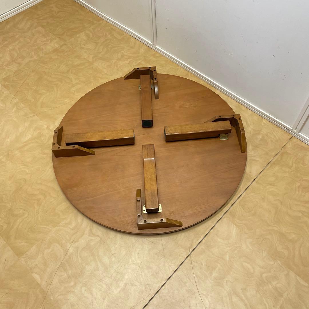 丸テーブル 幅90センチ 折りたたみ 丸ちゃぶ台 折り畳み 座卓 木製 レトロ