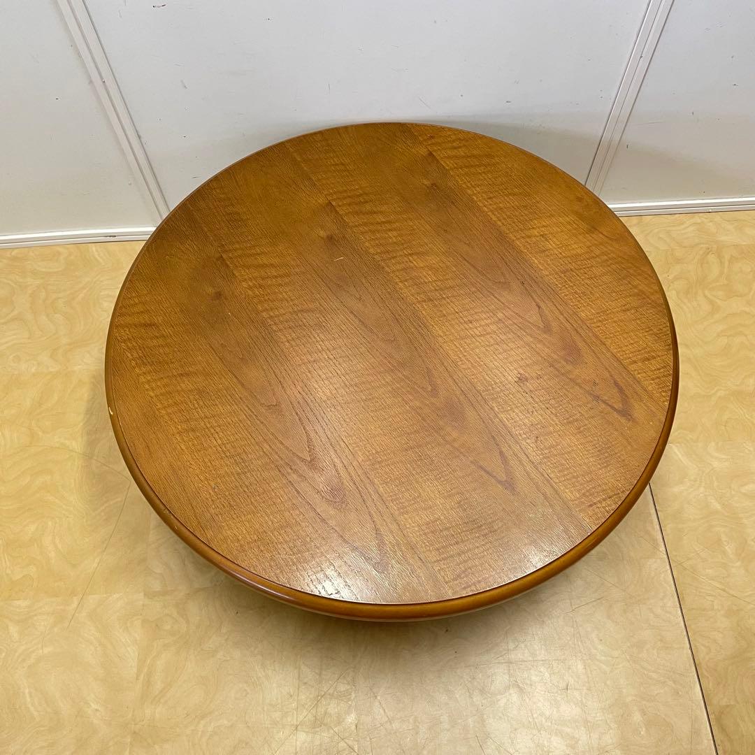 丸テーブル 幅90センチ 折りたたみ 丸ちゃぶ台 折り畳み 座卓 木製 レトロ
