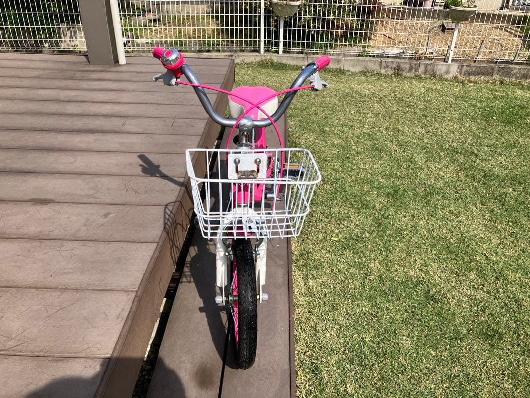 【引き取り限定 愛知】幼児用自転車 ピンク14インチ(補助輪付)