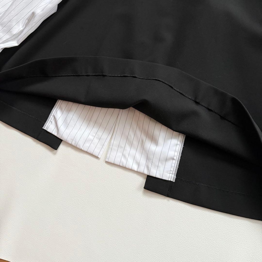 美品✨2023AW エンフォルド　ダブルクロス コンビプルオーバーシャツ38