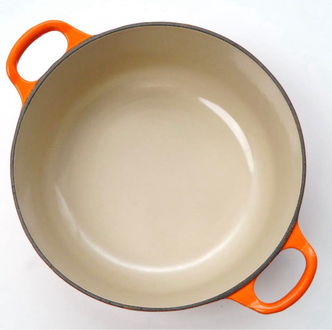 【美品】LE CREUSET　ココット ロンド オレンジ　20cm