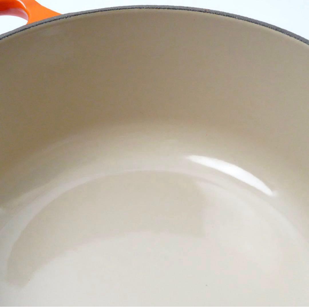 【美品】LE CREUSET　ココット ロンド オレンジ　20cm